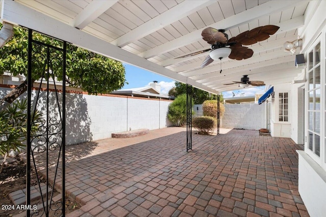 view of patio / terrace with ceiling fan