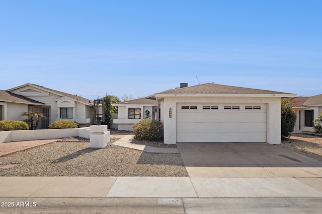 ranch-style home featuring a garage