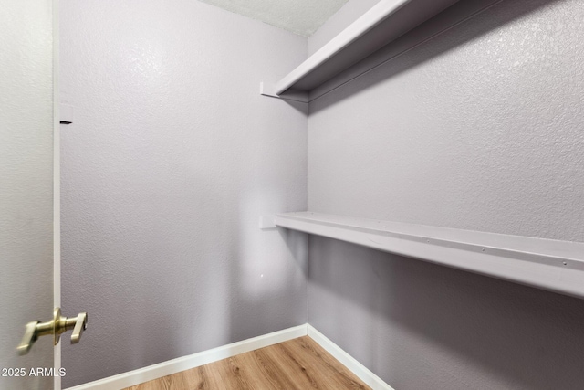 spacious closet featuring hardwood / wood-style flooring