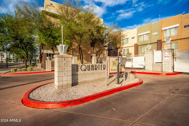 view of community sign