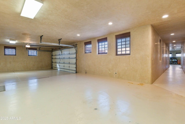 garage featuring recessed lighting