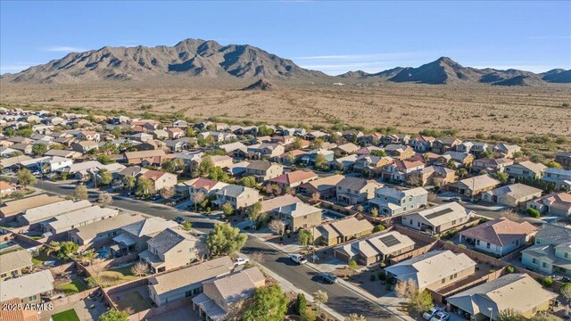 2009 E Lindrick Dr, Gilbert, AZ 85298 - aerial view of property and surrounding area with a mountainous background and nearby suburban area