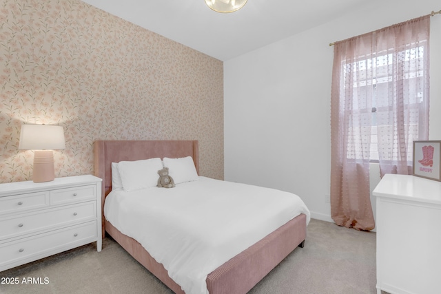 22634 E Roundup Way, Queen Creek, AZ 85142 - bedroom featuring wallpapered walls and light carpet