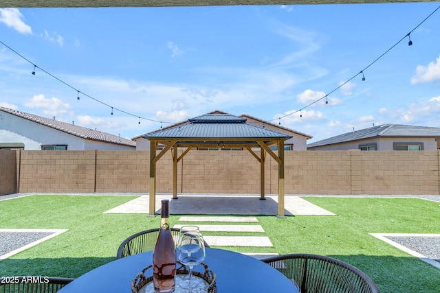 22634 E Roundup Way, Queen Creek, AZ 85142 - fenced backyard with a patio and a gazebo