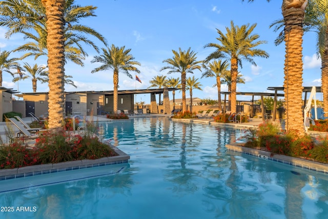 22634 E Roundup Way, Queen Creek, AZ 85142 - community pool featuring a patio area