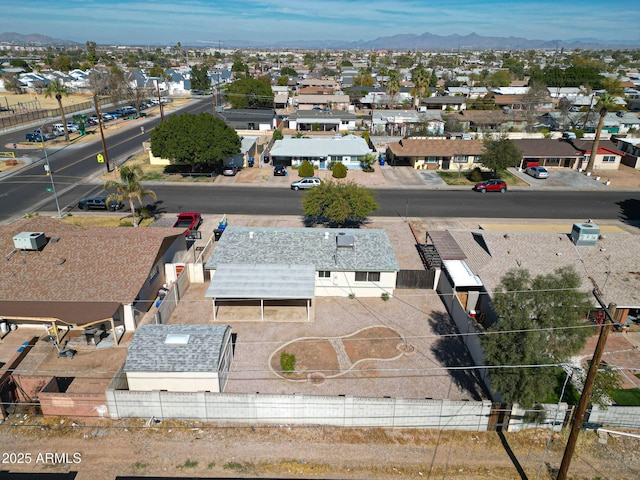 aerial view with a mountain view