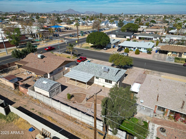 bird's eye view with a mountain view