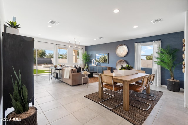 view of tiled dining area