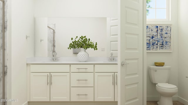 bathroom with toilet and vanity