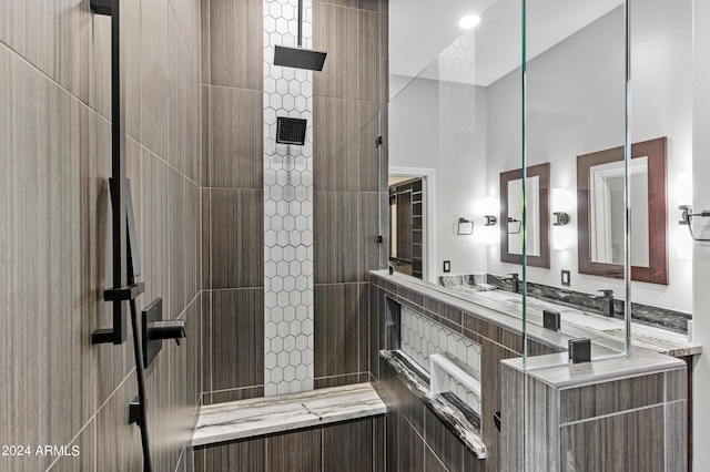 bathroom with a walk in shower