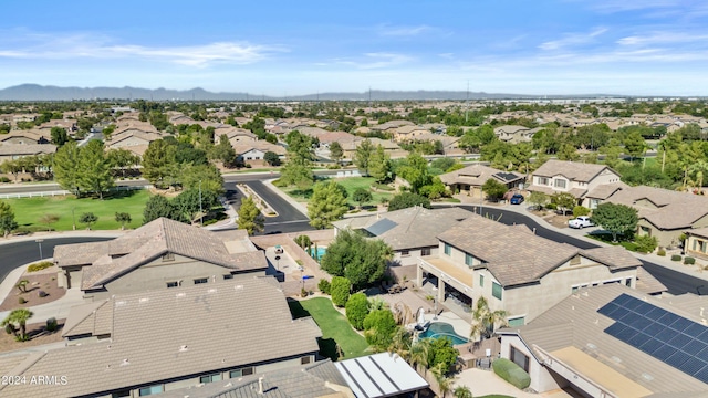 birds eye view of property with a residential view