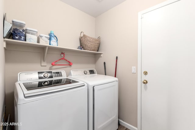 8637 W Kathleen Rd, Peoria, AZ 85382 - laundry room with washer and dryer, laundry area, and baseboards