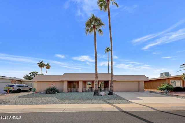 single story home featuring a garage