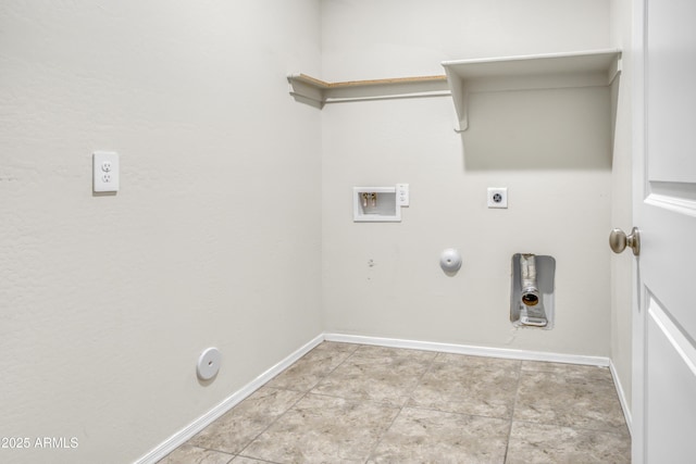 laundry room featuring hookup for a gas dryer, hookup for a washing machine, and hookup for an electric dryer