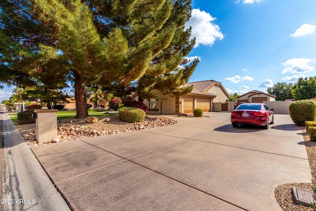 view of front facade with a garage