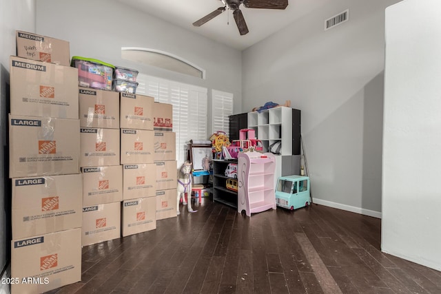 storage with ceiling fan