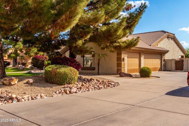 view of front of house with a garage