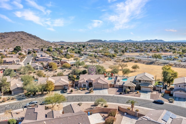 bird's eye view featuring a mountain view