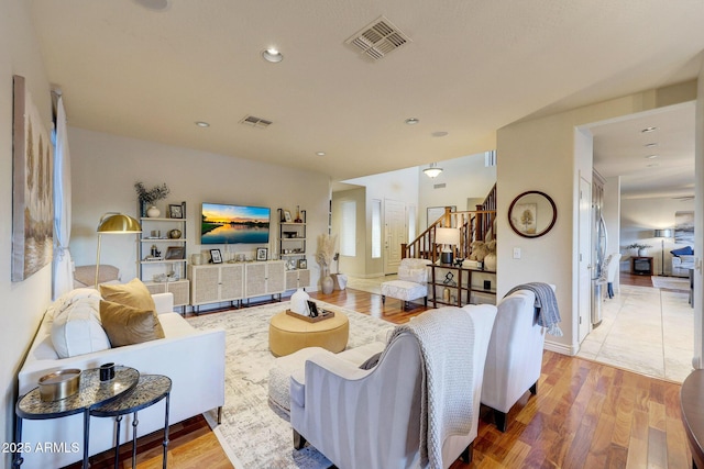 living room featuring hardwood / wood-style floors