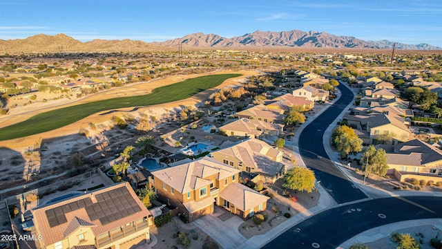 drone / aerial view with a mountain view