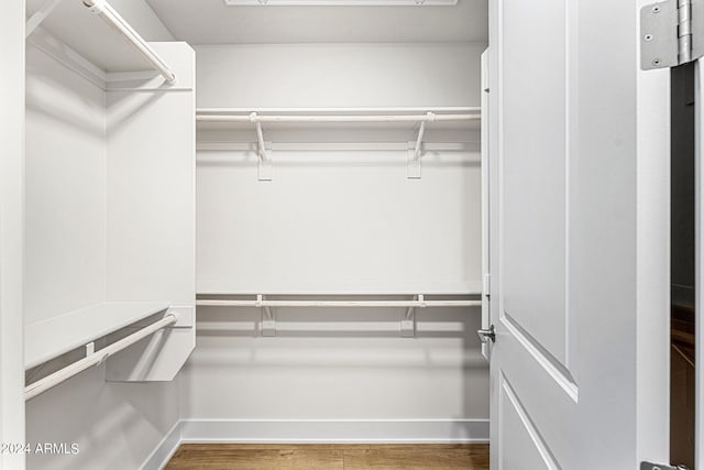 walk in closet featuring hardwood / wood-style floors