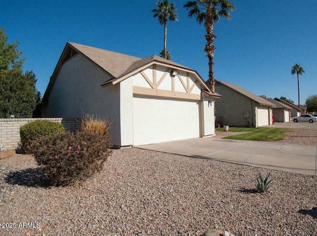 exterior space featuring a garage