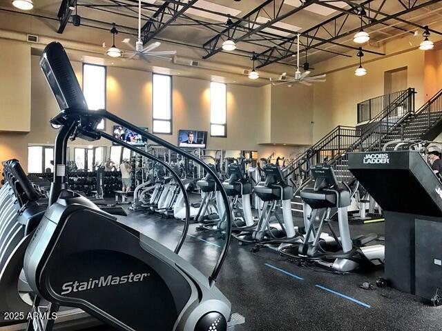 gym featuring a high ceiling