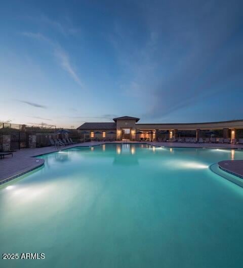 community pool with fence