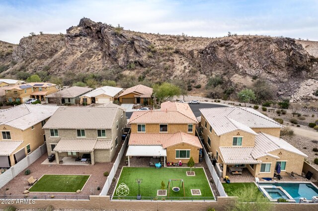 aerial view featuring a residential view