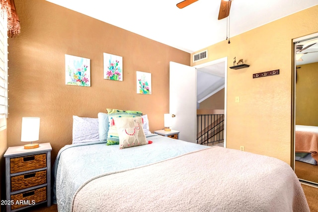 3377 W Grandview Rd, Phoenix, AZ 85053 - bedroom featuring carpet floors, a ceiling fan, visible vents, and a closet