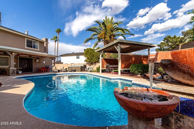 3377 W Grandview Rd, Phoenix, AZ 85053 - view of pool featuring a patio, a fenced backyard, a fenced in pool, and an outdoor hot tub