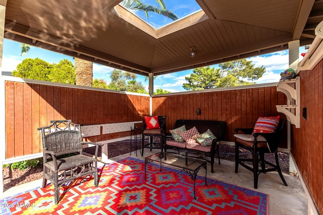 3377 W Grandview Rd, Phoenix, AZ 85053 - view of patio / terrace with a fenced backyard and an outdoor hangout area