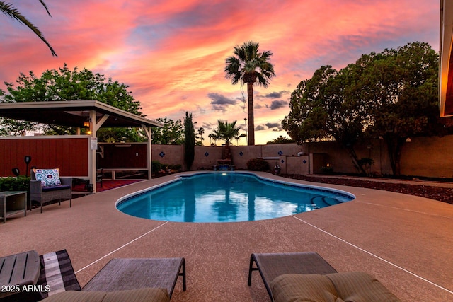 3377 W Grandview Rd, Phoenix, AZ 85053 - view of swimming pool with a fenced in pool, a patio, a gazebo, and a fenced backyard
