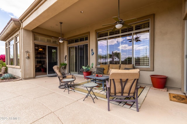 view of patio / terrace with ceiling fan