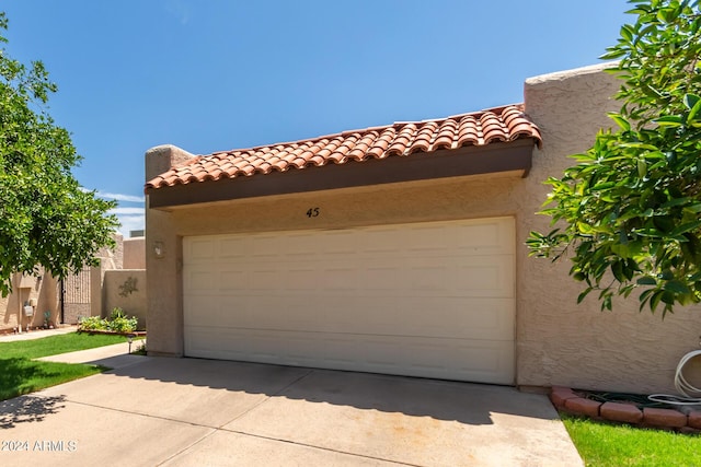 view of garage