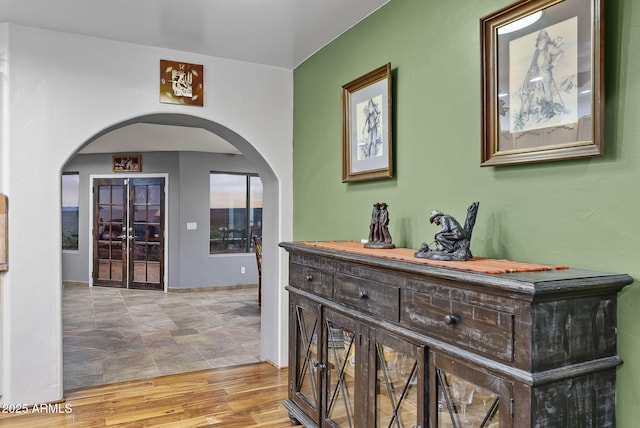 hallway featuring light wood-type flooring