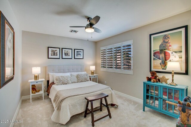 5281 W Quail Ave, Glendale, AZ 85308 - carpeted bedroom with baseboards and a ceiling fan