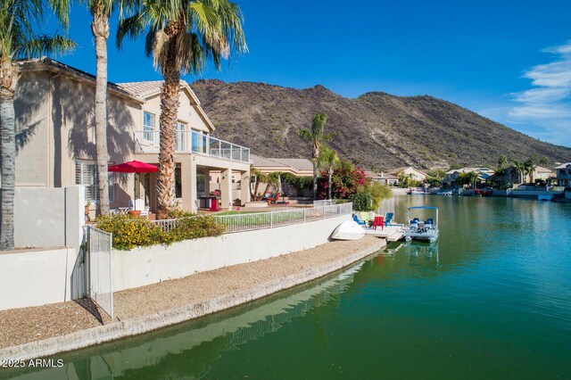 5281 W Quail Ave, Glendale, AZ 85308 - dock area with a water and mountain view and a balcony