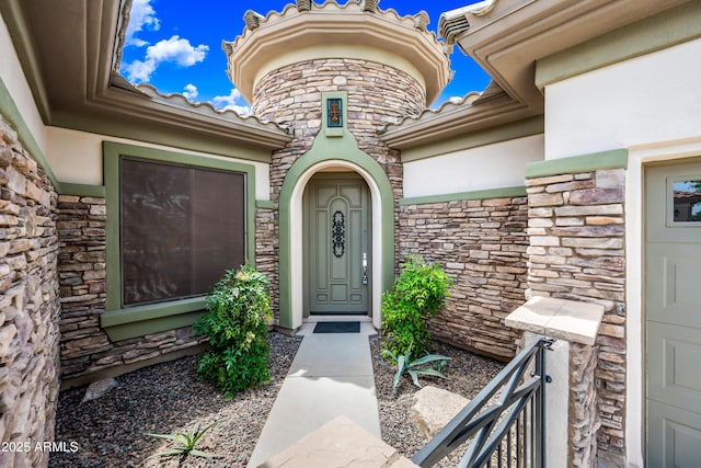 19245 W Pasadena Ave, Litchfield Park, AZ 85340 - entrance to property featuring stone siding and stucco siding