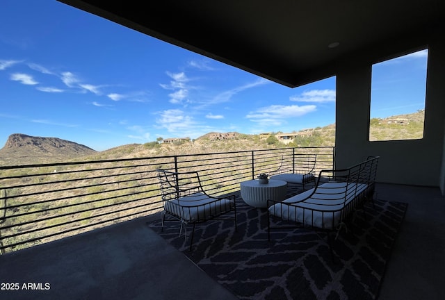 balcony with a mountain view