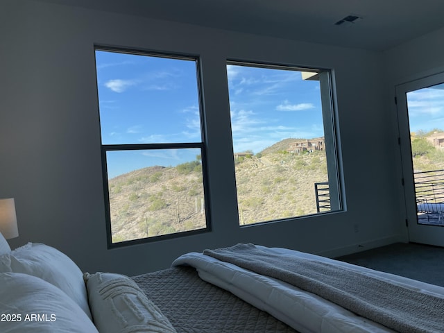 bedroom with carpet