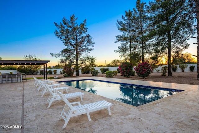 13620 N 80th Pl, Scottsdale, AZ 85260 - pool at dusk with a patio and an outdoor pool