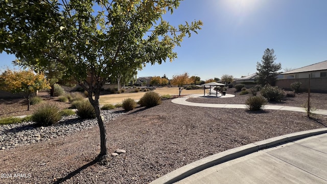 view of yard with a gazebo