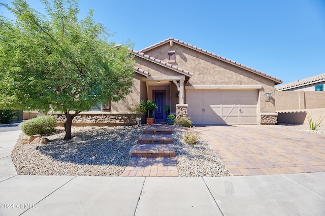 view of front of house with a garage