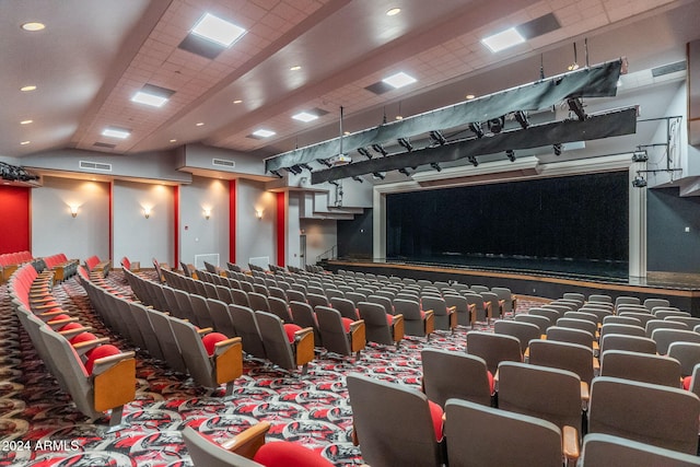 view of carpeted home theater room