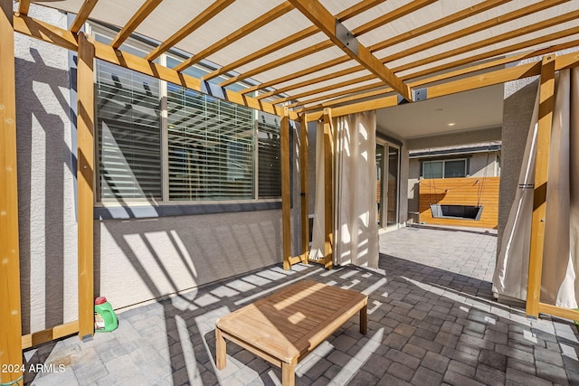 view of patio with a pergola