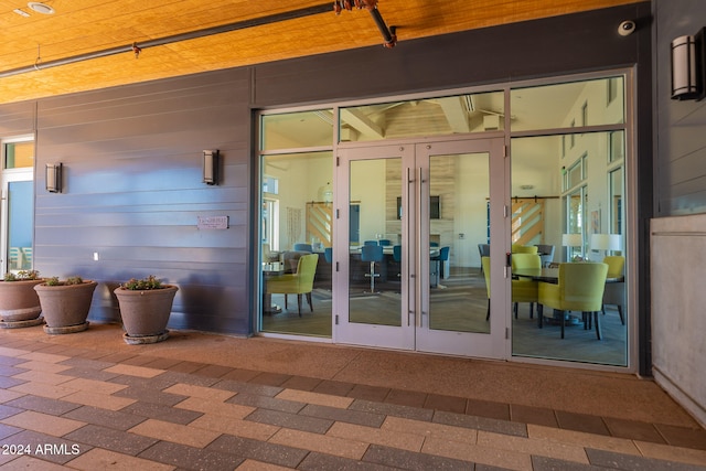 entrance to property with french doors