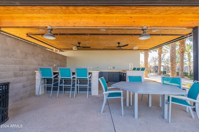 view of patio / terrace with ceiling fan