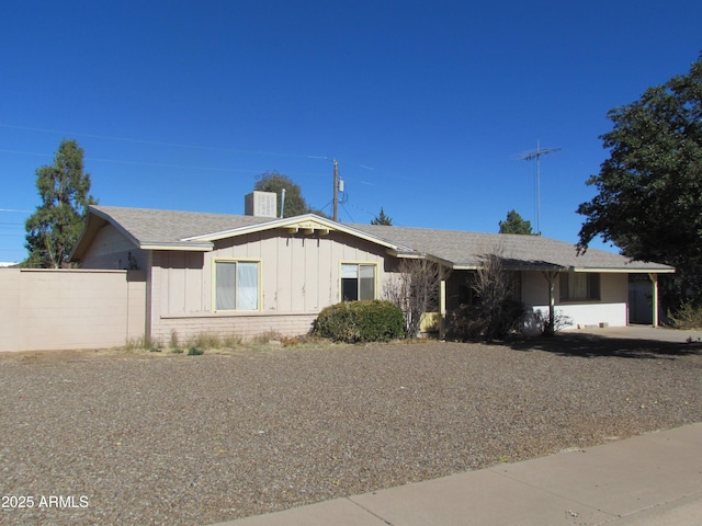 view of single story home