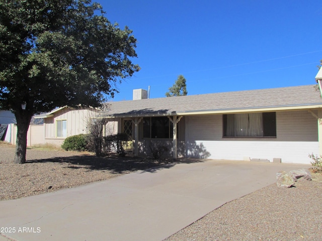 view of single story home